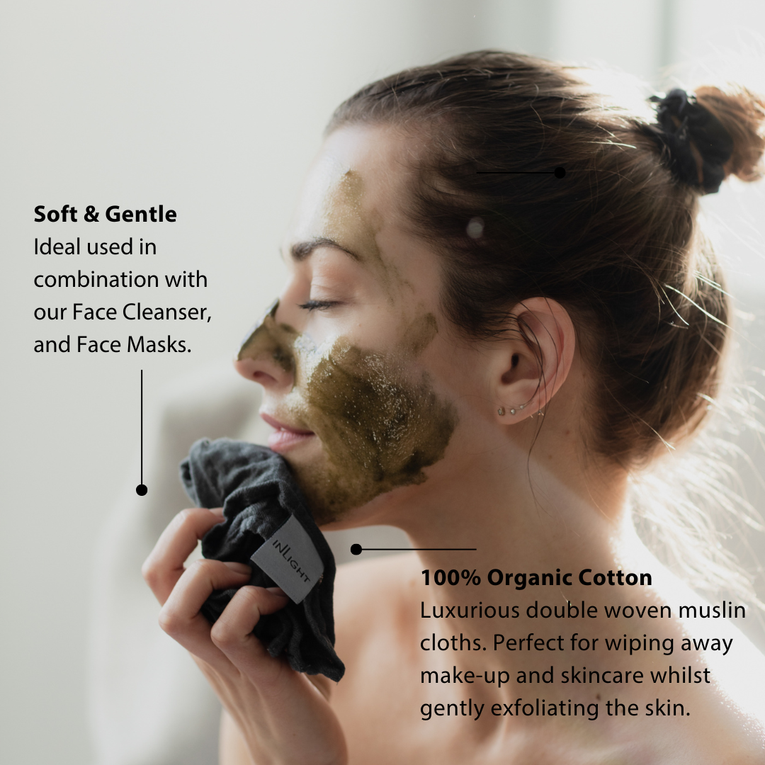 Organic Muslin Face Cloths x 2